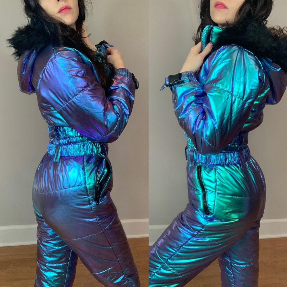 iridescent holograph club exx colder snow suit ski - Picture 3 of 15